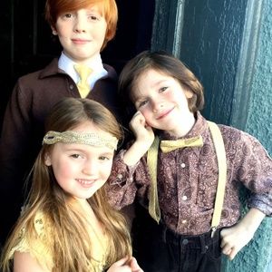 Bow Tie & Suspender Set | Handmade ❤︎ Etsy | Kids Yellow + Gold Geometric Print